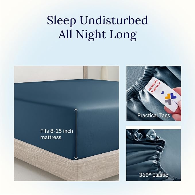 California Design Den Twin XL Fitted Bedsheet, Soft 400 Thread Count 100% - Image 5