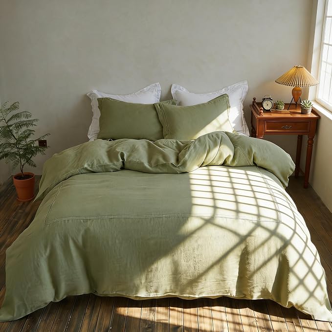 Simple&Opulence 100% Washed Linen Duvet Cover Set 88"x92" - Image 5