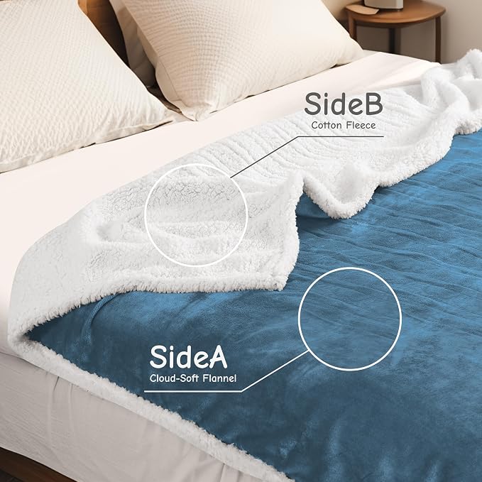 Electric Heated Blanket Twin Size 62"x84", Soft Flannel - Image 3