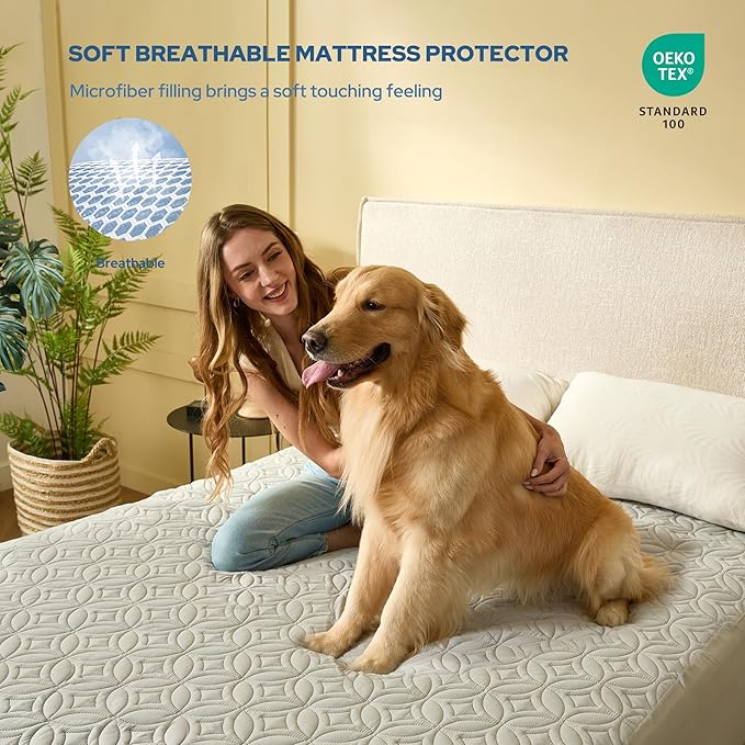 BEDLORE Waterproof Mattress Protector, Twin Size Mattress Pad - Image 3