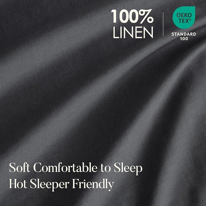 DAPU 100% Linen Duvet Cover, Pure Natural French Flax Linen - Image 2