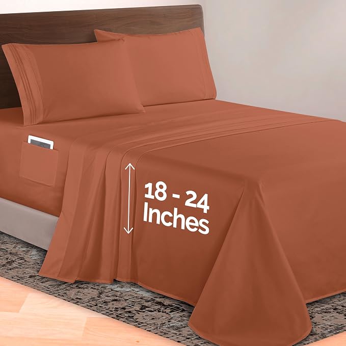 Elegant Comfort Luxurious 1500 Premium Hotel Quality Microfiber 4-Piece Sheet - Image 2
