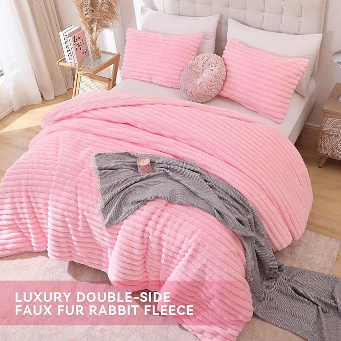 Smoofy Fluffy King Size Comforter Set 3 Pieces - Image 4