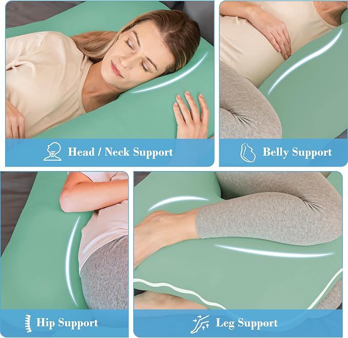 Cute Castle Cooling Cover Pregnancy Pillows, Soft U-Shape Maternity Pillow - Image 6