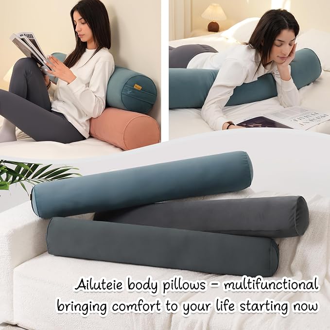 Body Pillow for Adults, Long Round Pillow, Big Cylindrical Pillow, Large Full - Image 7