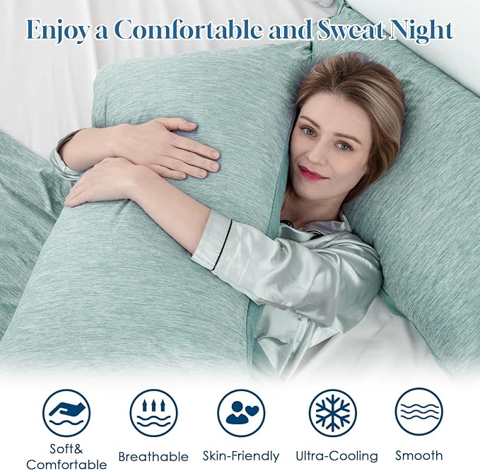 CHOSHOME Cooling Pillow Cases Zipper Pillow Covers Q-Max > 0.45 Zippered - Image 4