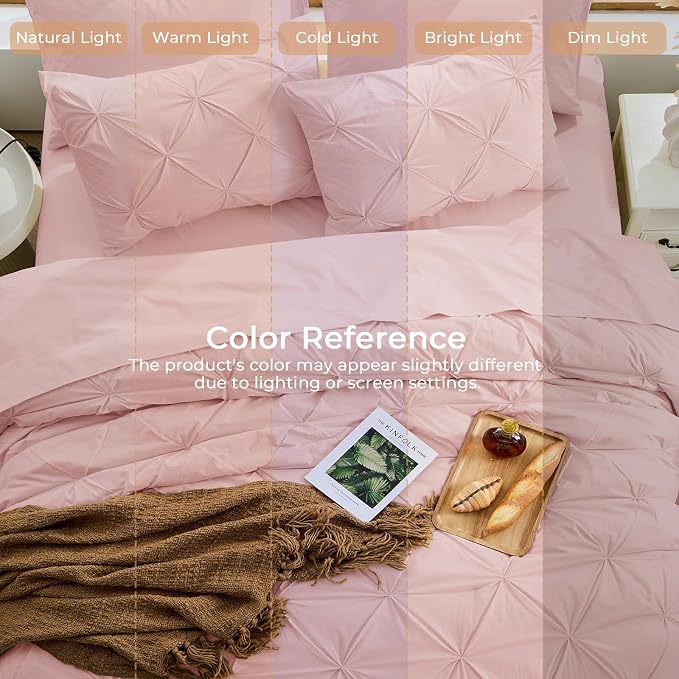 Sasttie Queen Comforter Set, 7-Piece Bed in a Bag, Pintuck Bedding Sets - Image 8