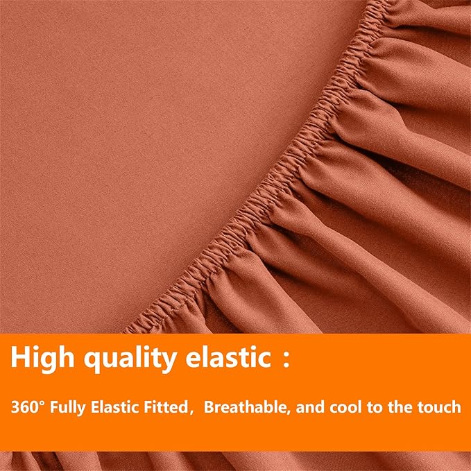 TAIMIT Burnt Orange Full Size Comforter Set - Image 6