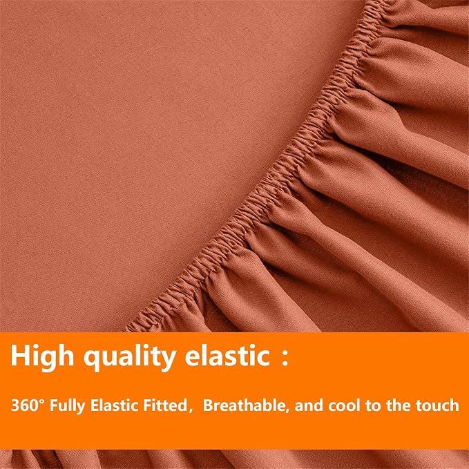 TAIMIT Burnt Orange King Comforter Set - Image 6