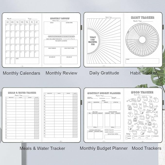 Premade Bullet Dotted Journal Notebook, Pre-made Dot Grid Journaling - Image 5