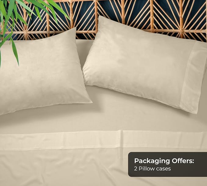 Royale Linens Cooling Pillow Cases Standard Size Set of 2-100% Rayon Derived - Image 5