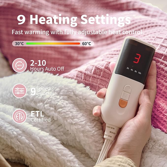 Texciting Heated Blanket Electric Blanket Throw 50”X60”-Heating Throw - Image 3