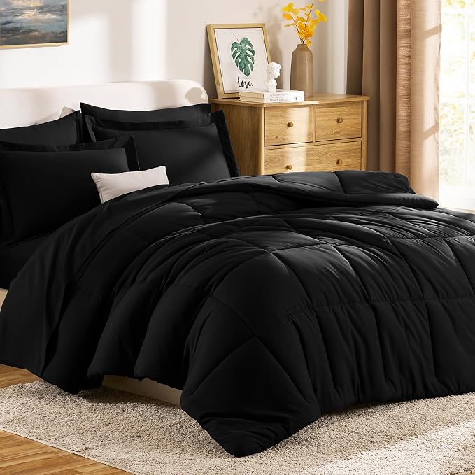 CozyLux Full Size Comforter Sets Black - Image 9