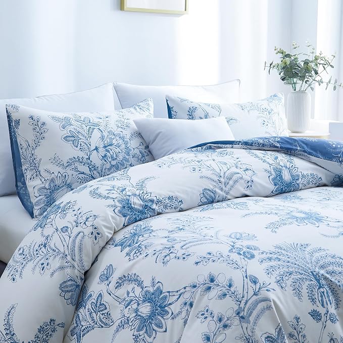 BOLINLIVING Floral Duvet Cover Full Size 3 Pieces, Flower Duvet Cover - Image 5