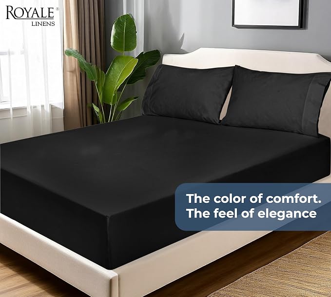 Royale Linens 100% Organic Cotton Fitted Sheet - Image 9