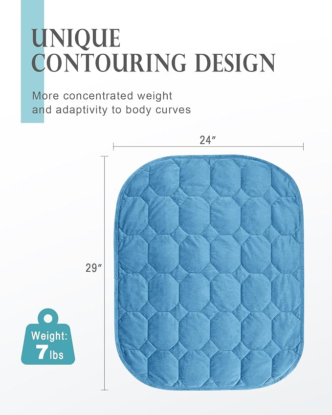 Cottonblue Weighted Lap Blanket 7lbs, Cozy Luxury Crystal Velvet Weighted - Image 3