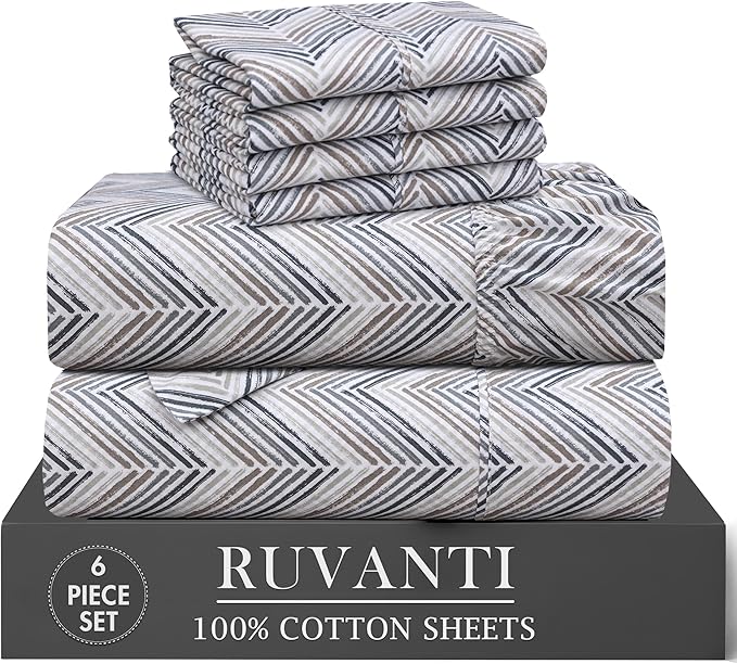 RUVANTI 6 Pcs Cotton Sheets by Ruvanti