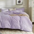 JELLYMONI Light Purple Duvet Cover King Size, Soft Breathable Seersucker Duvet by JELLYMONI