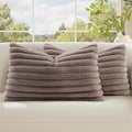 decorUhome Cozy Faux Fur Throw Pillow Covers 12x20 Set of 2 Decorative Soft by decorUhome