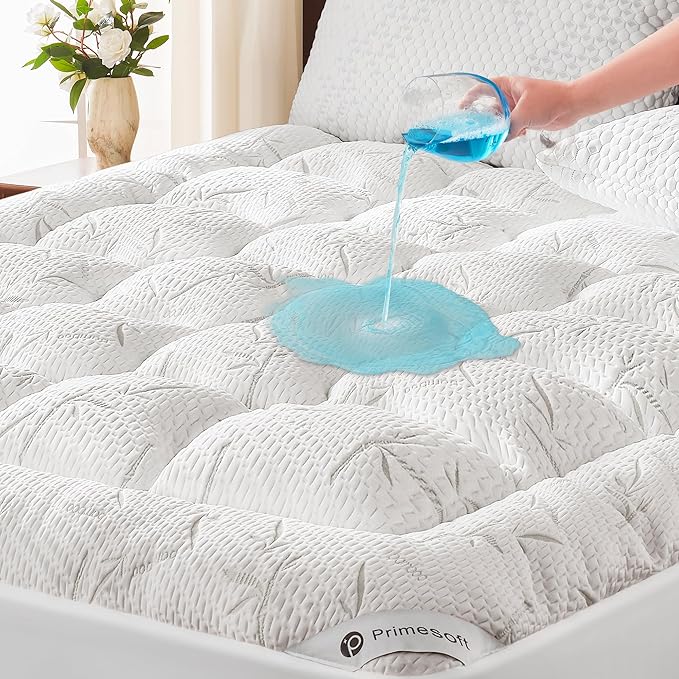 PRIMESOFT 100% Waterproof Queen Size Mattress Topper, Thick Pillow Top Mattress by Primesoft