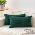 Aegero Pack of 2 Corduroy Decorative Throw Pillow Covers 12x24 Inch Soft by Unknown