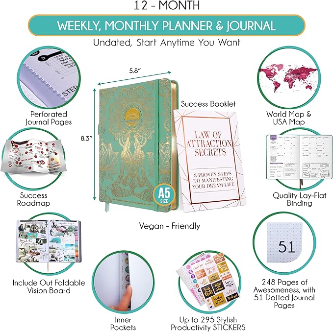 Life Planner - Undated Weekly & Monthly Planner, 12-Month Journey to Increase - Image 2