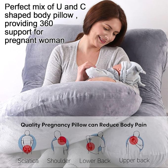 U-Shaped Full Body Pillow for Adults, Maternity Pregnancy Pillow - Image 7
