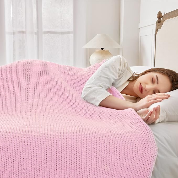 Guohaoi Knitted Weighted Blanket Kids No Beads Cooling Heavy Blanket, Home - Image 2