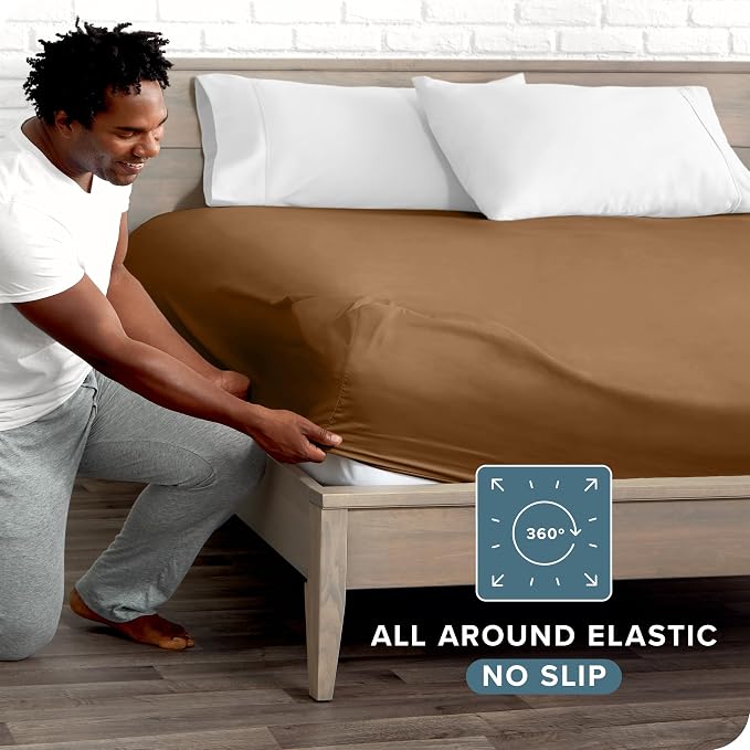 Bare Home Fitted Bottom Sheet Queen Size - Image 3