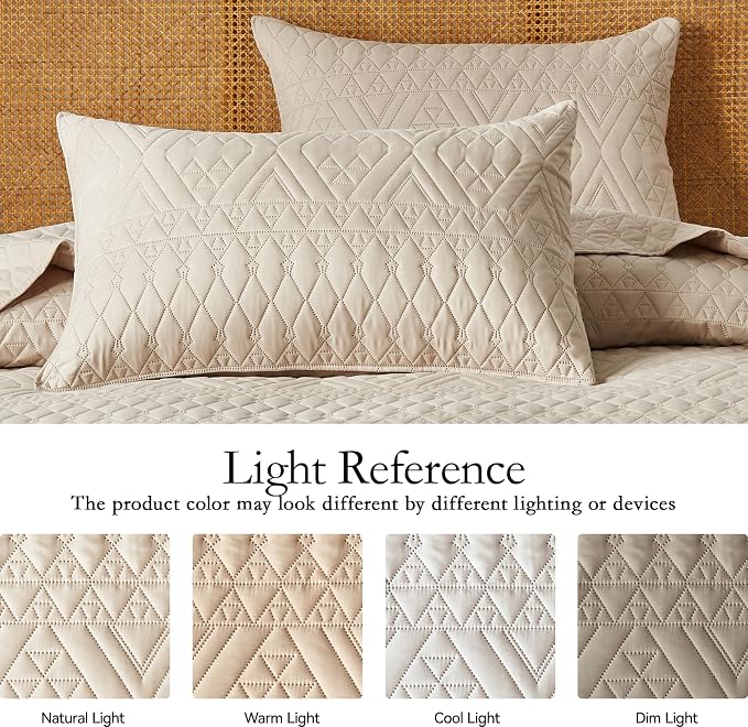 akkialla King/Cal King Size Quilt Bedding Set, Modern Style Geometric Pattern - Image 4