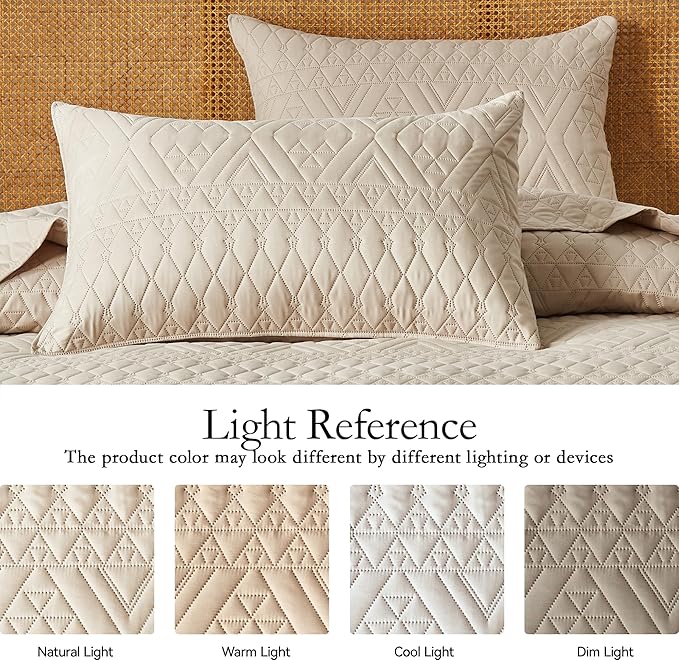 akkialla Twin Size Quilt Bedding Set, Modern Style Geoetric Pattern Coverlet Set - Image 4