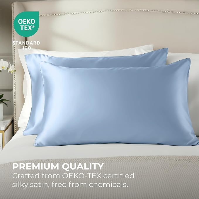 Pure Bedding Satin Pillowcase 2 Pack - Image 2