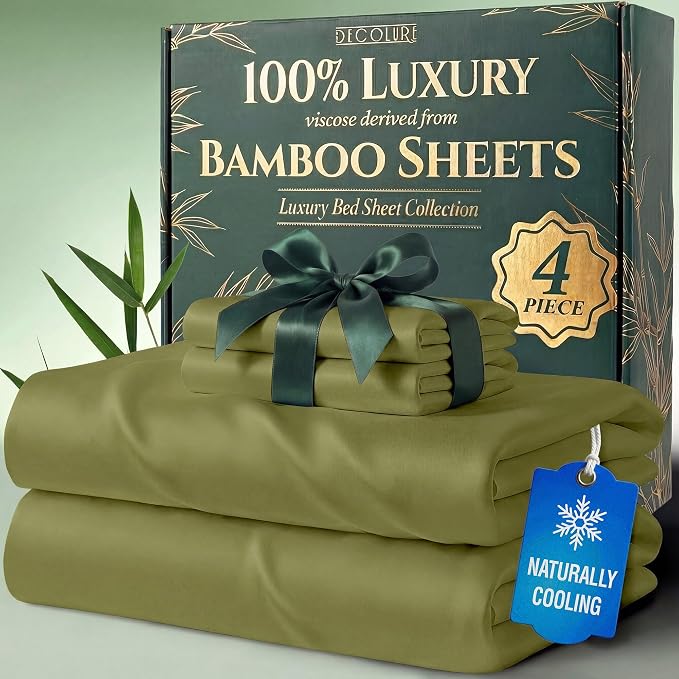 DECOLURE 100% Viscose Derived from Bamboo Sheets Twin Size by DECOLURE