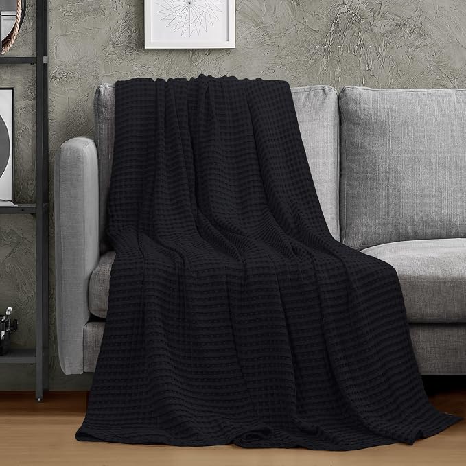 Utopia Bedding 100% Cotton Waffle Weave Blanket Twin Size - Image 3