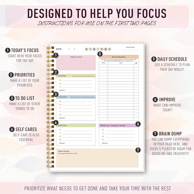ADHD Planner for Women，Daily Productivity Planner - Image 4