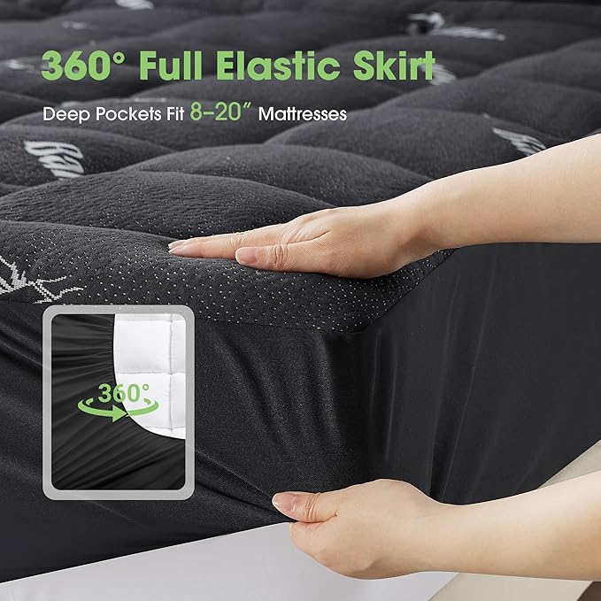 Mattress Pad King Size, Cooling Pillow Top Mattress Topper, Ultra Soft Viscose - Image 5