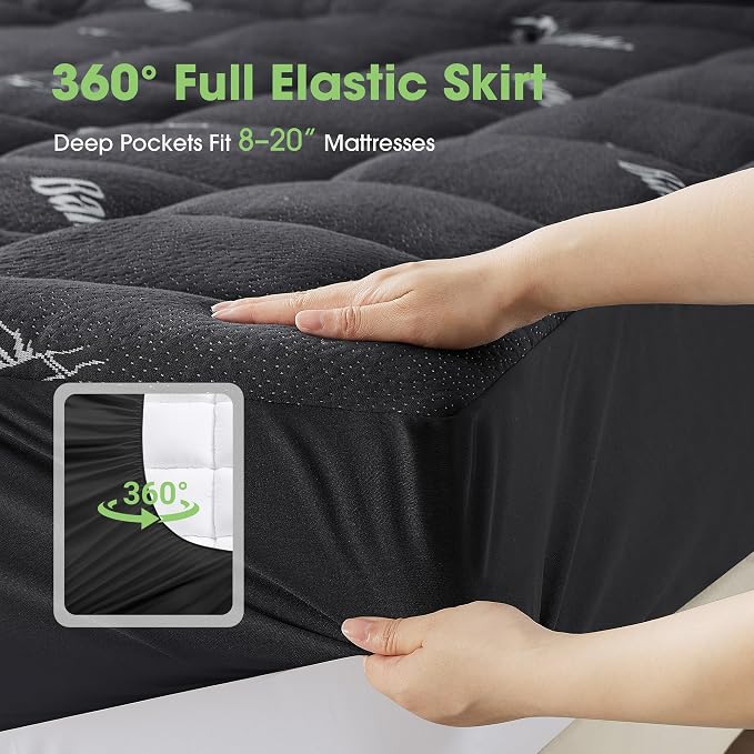 Mattress Pad Twin Size, Cooling Pillow Top Mattress Topper, Ultra Soft Viscose - Image 5