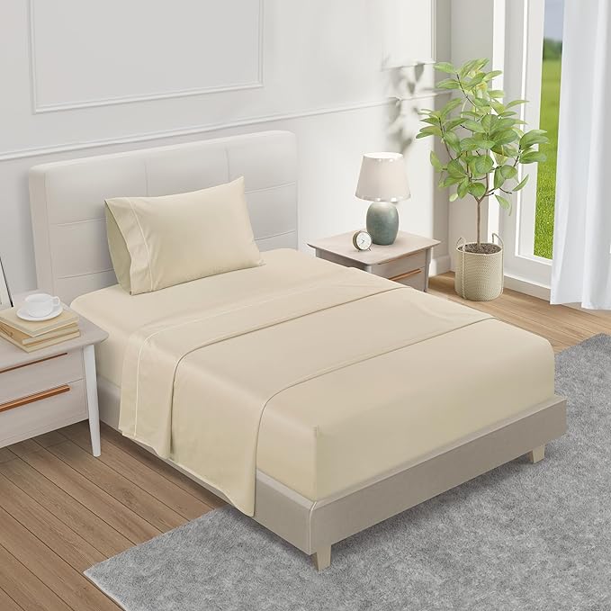 Twin XL 100% Cotton Sheets For Twin Bed, 800TC Sateen Weave 3PC Fully by CHATEAUHOMECOLLECTION