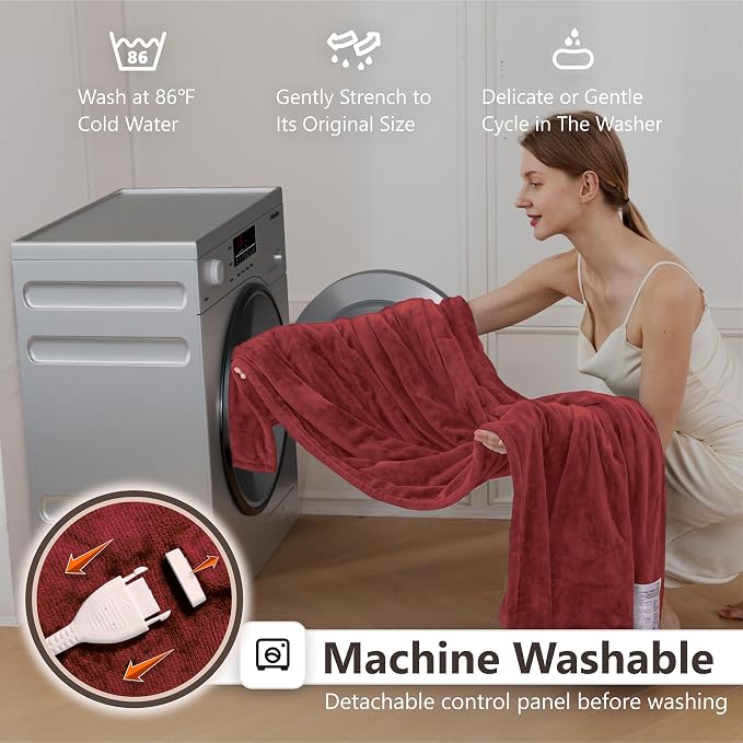 Wapaneus Heated Blanket Electric Full Size 72"x84" - Image 5