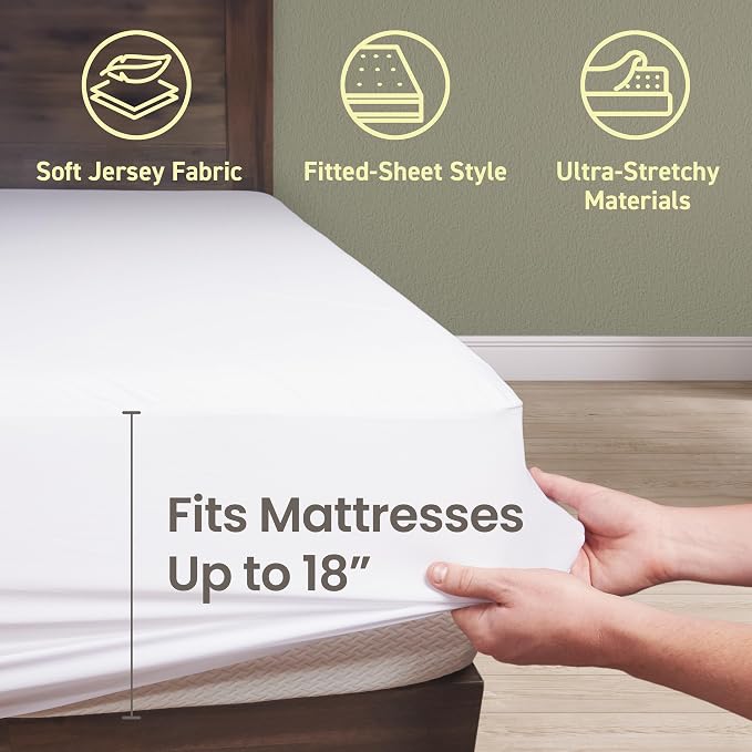 SafeRest Waterproof Mattress Protector Queen Size – Absorbent Breathable Soft - Image 3