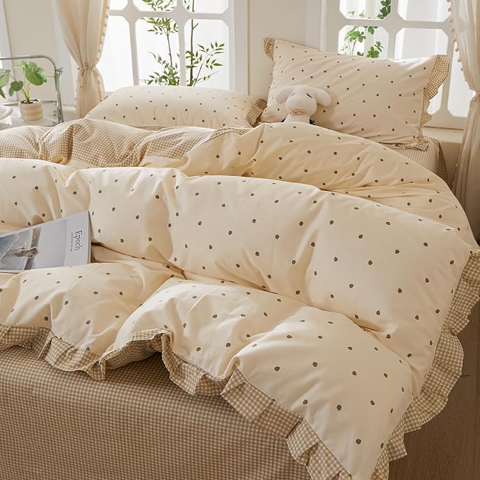 mixinni Floral Duvet Cover Set Twin Size – 100% Cotton 3-Piece Bedding Set - Image 7