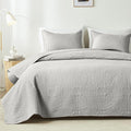 akkialla Quilts Queen Size, Light Grey Ultrasonic Full/Queen Quilt Set by akkialla