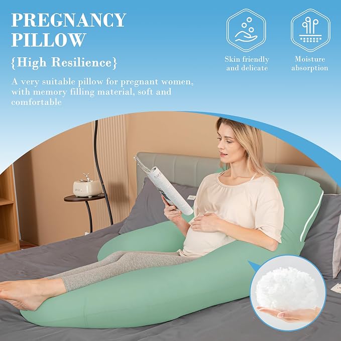 Cute Castle Cooling Cover Pregnancy Pillows, Soft U-Shape Maternity Pillow - Image 4