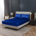 Homiest Royal Blue Satin Fitted Sheet Queen Size, Deep Pocket, Luxury & Ultra by Homiest