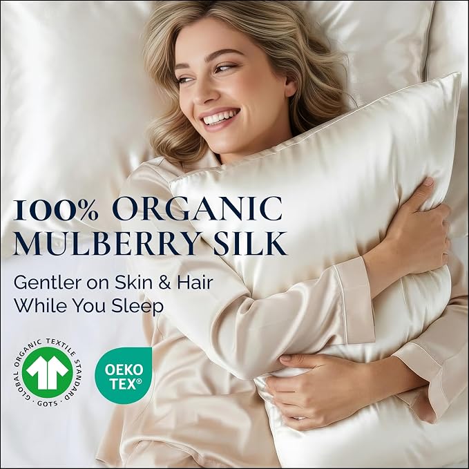 Premium Silk Pillowcase 100% Organic Mulberry Silk, 22 Momme, Grade 6A - Image 2