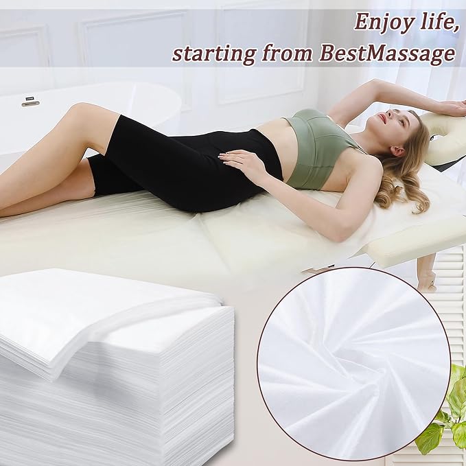 Disposable Bed Sheets 200 Pcs 31" x 71" Massage Table Sheets Non Woven Fabric - Image 3