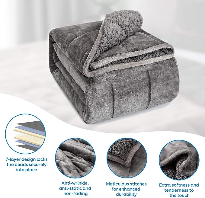 Weighted Blanket 41Inches x 60Inches 5lb, Flannel Cozy Plush Weighted Lap - Image 4