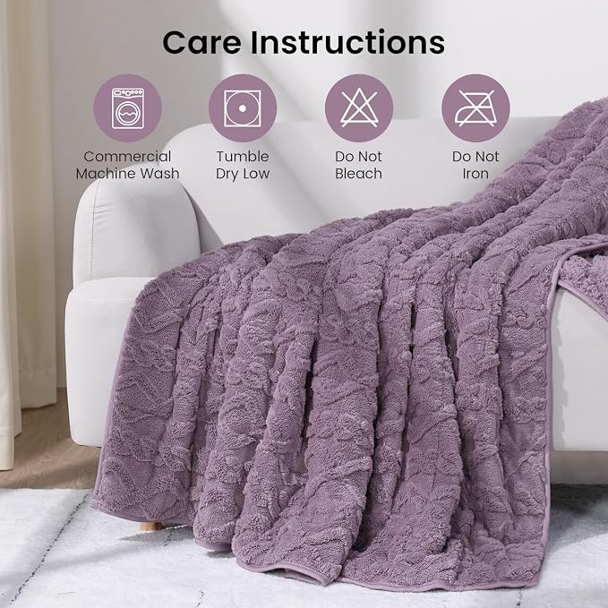 Drewin Weighted Blanket for Adults Twin Size, 15 lbs Stylish Jacquard Sherpa - Image 7