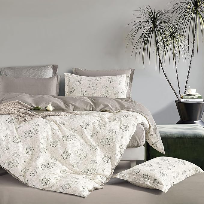 LEMIROE Vintage Botanical Cotton Comforter King Size 3PC by LEMIROEBEDDING