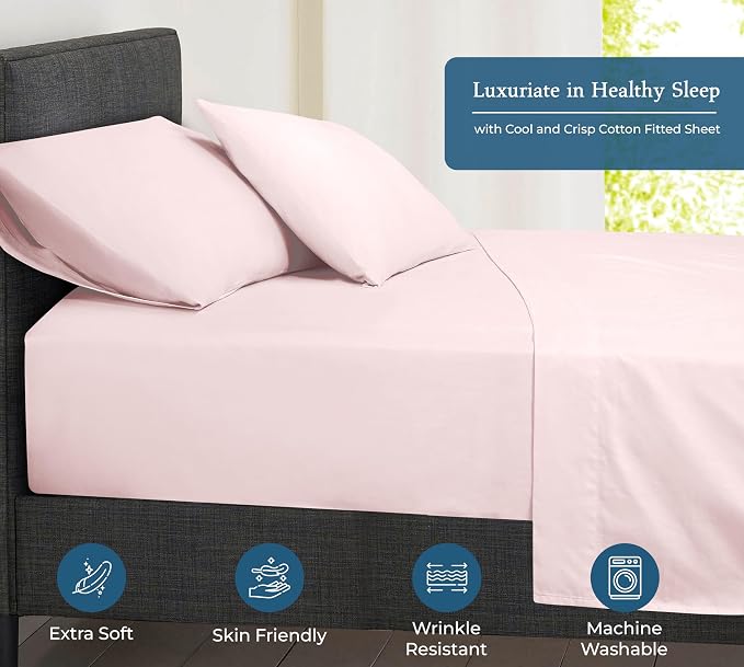 Royale Linens 400 Thread Count 100% American Grown Cotton Fitted Sheet Queen - Image 3